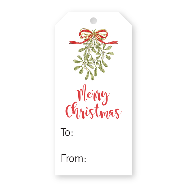 Christmas Gift Tag w/ Mistletoe